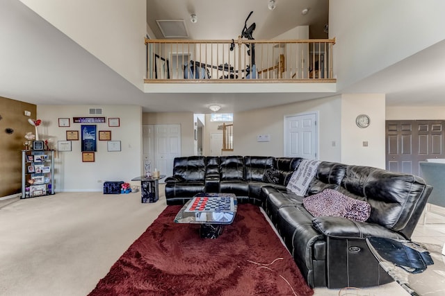 22401 Helen Dr, Sauk Village, IL 60411 - carpeted living room with a towering ceiling and baseboards