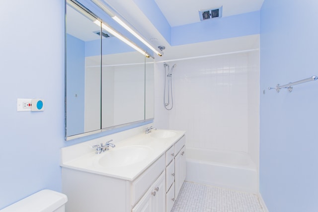 590 Green Bay Rd, Glencoe, IL 60022 - bathroom featuring double vanity, tile patterned floors, and shower / tub combination