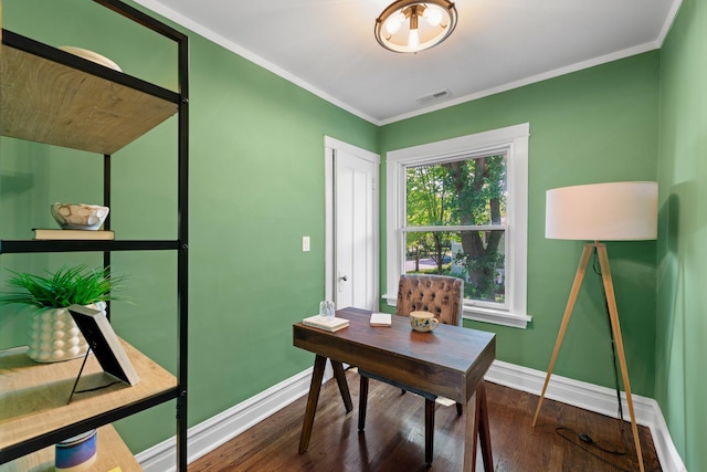 605 Home Ave, Oak Park, IL 60304 - office area with wood finished floors and crown molding