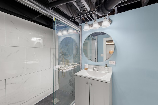 605 Home Ave, Oak Park, IL 60304 - bathroom with vanity and a shower stall