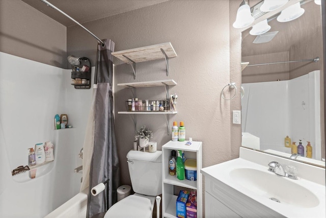 21 County Road 1200 N, Neoga, IL 62447 - full bath with shower / bath combination with curtain, vanity, and a textured wall