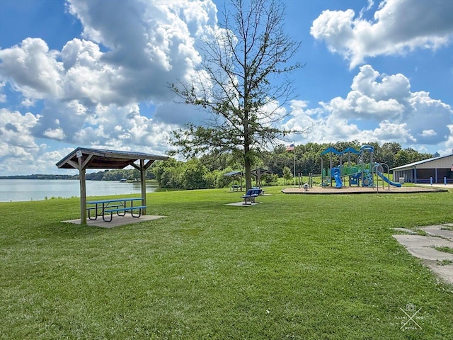 21 County Road 1200 N, Neoga, IL 62447 - view of home's community featuring a lawn, a gazebo, and a water view