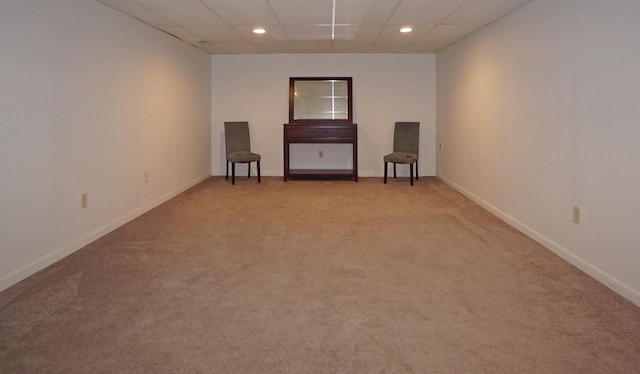6924 Cody Ln, Rockford, IL 61107 - empty room with light colored carpet, recessed lighting, and a paneled ceiling