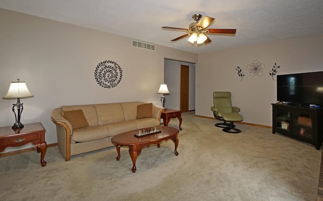 6924 Cody Ln, Rockford, IL 61107 - living room featuring ceiling fan and carpet flooring