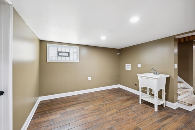 3832 W 81st St, Chicago, IL 60652 - empty room featuring dark wood-style floors and recessed lighting