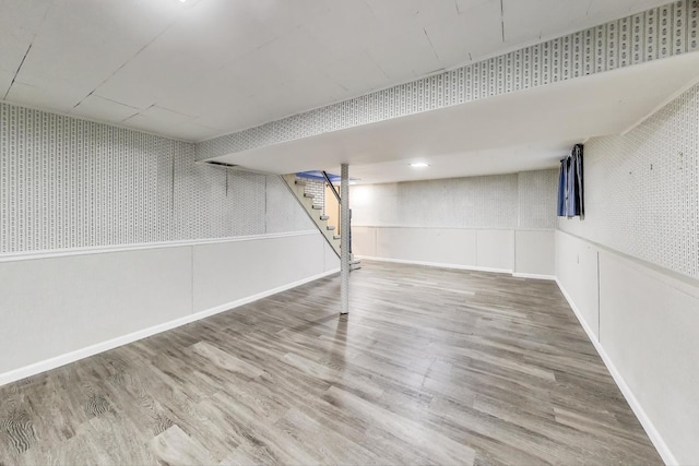 210 N Russel St, Mount Prospect, IL 60056 - finished basement featuring wood finished floors and wallpapered walls