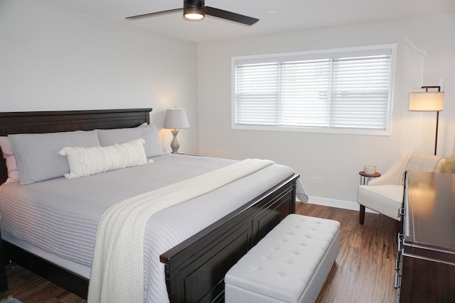 4452 N Newland Ave, Harwood Heights, IL 60706 - bedroom featuring dark wood-style floors and ceiling fan