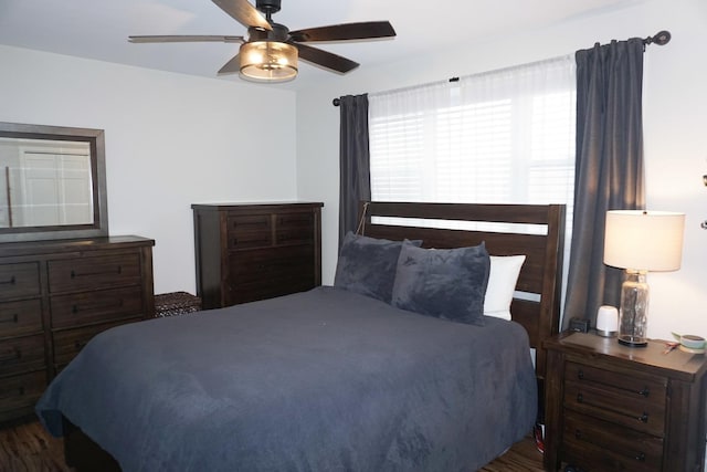 4452 N Newland Ave, Harwood Heights, IL 60706 - bedroom featuring wood finished floors and ceiling fan