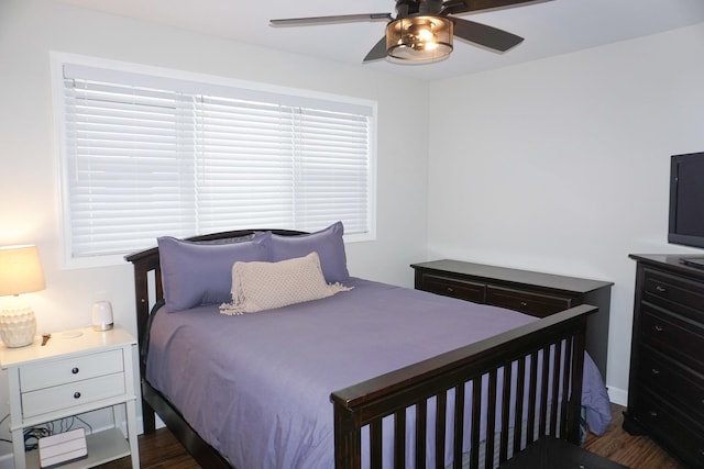 4452 N Newland Ave, Harwood Heights, IL 60706 - bedroom featuring dark wood-type flooring and ceiling fan