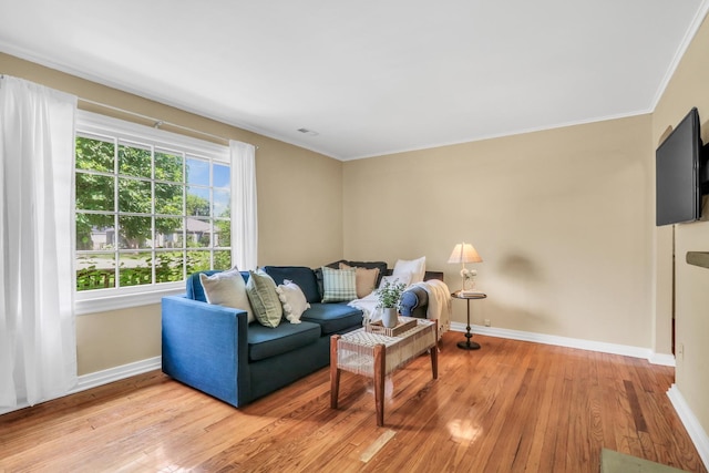 137 School St, Grayslake, IL 60030 - living room featuring crown molding and hardwood / wood-style floors
