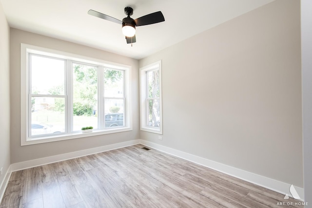 7945 S Avalon Ave, Chicago, IL 60619 - spare room featuring plenty of natural light, light wood-style floors, and a ceiling fan