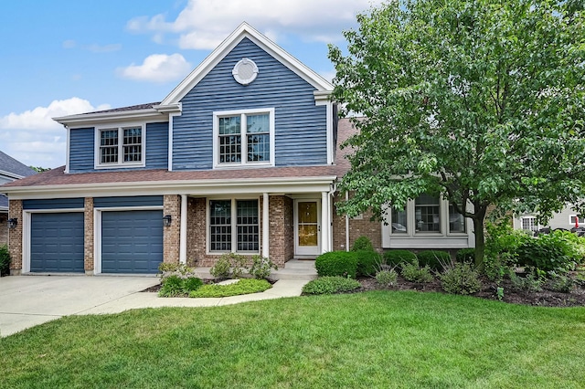 1501 Pine View Ct, Darien, IL 60561 - traditional home with a front yard, driveway, an attached garage, and brick siding