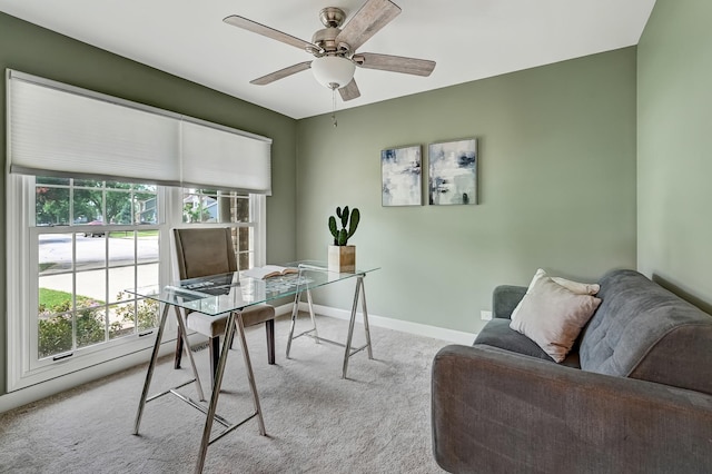 1501 Pine View Ct, Darien, IL 60561 - office area with carpet flooring and ceiling fan