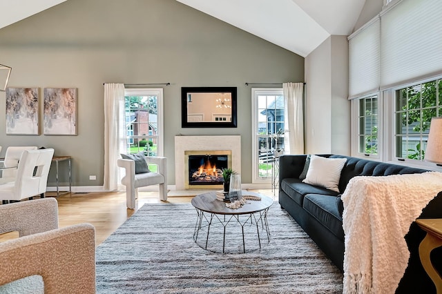 1501 Pine View Ct, Darien, IL 60561 - living room with wood finished floors, high vaulted ceiling, and a high end fireplace