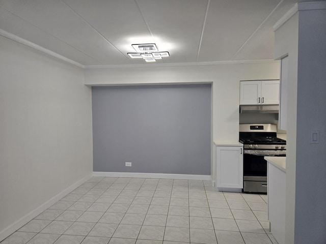 220 S Roselle Rd Unit 308, Schaumburg, IL 60193 - unfurnished dining area featuring ornamental molding and light tile patterned flooring