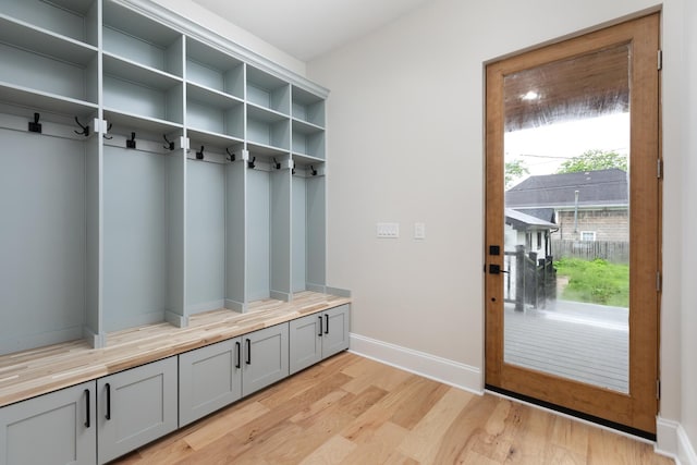 223 Center St, Naperville, IL 60540 - mudroom with light wood finished floors and baseboards