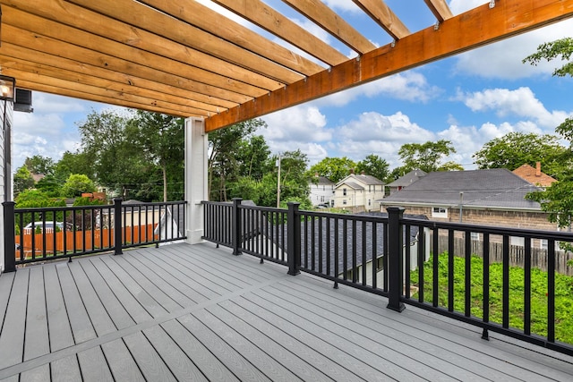 223 Center St, Naperville, IL 60540 - wooden terrace with a pergola and a residential view