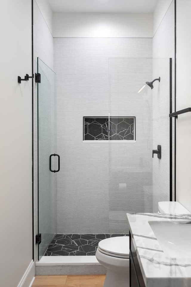 223 Center St, Naperville, IL 60540 - full bath featuring a stall shower and vanity