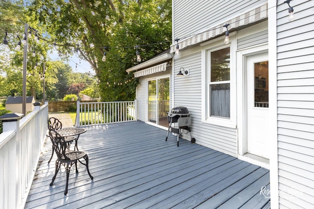 217 N Maple St, Momence, IL 60954 - wooden deck with area for grilling