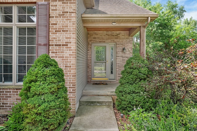 300 Village Ln, Seneca, IL 61360 - property entrance featuring brick siding and roof with shingles