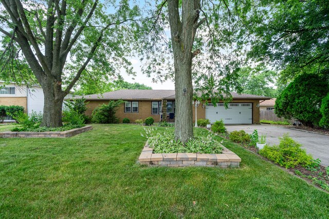 16000 Long Ave, Oak Forest, IL 60452 - ranch-style home with driveway, a garage, and brick siding