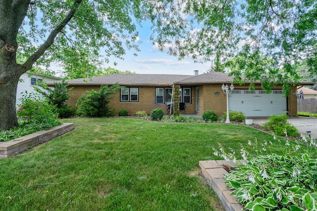 16000 Long Ave, Oak Forest, IL 60452 - ranch-style house featuring an attached garage, concrete driveway, brick siding, and a front lawn