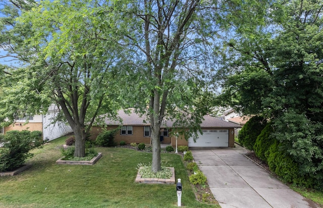 16000 Long Ave, Oak Forest, IL 60452 - view of front of home featuring driveway, a garage, and a front lawn