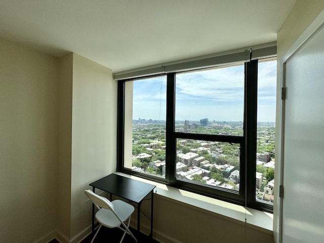1850 N Clark St Unit 2706, Chicago, IL 60614 - office featuring a view of city and baseboards