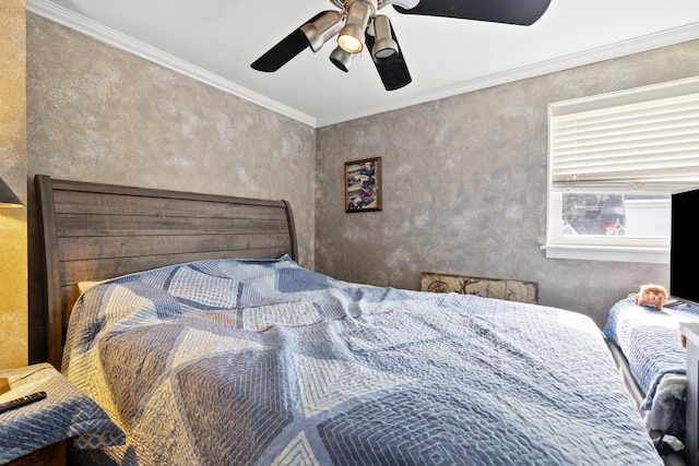 2730 N 74th Ct Unit Gw, Elmwood Park, IL 60707 - bedroom with a ceiling fan and ornamental molding