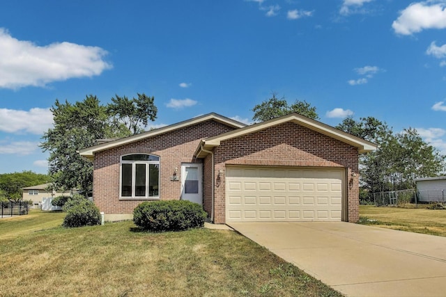 25651 S Middle Point Ave, Monee, IL 60449 - ranch-style house with an attached garage, driveway, and brick siding