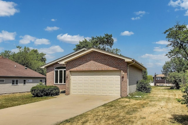 25651 S Middle Point Ave, Monee, IL 60449 - ranch-style home featuring brick siding, a front yard, and driveway