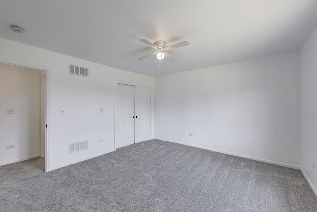 25651 S Middle Point Ave, Monee, IL 60449 - unfurnished bedroom featuring carpet, a closet, and ceiling fan