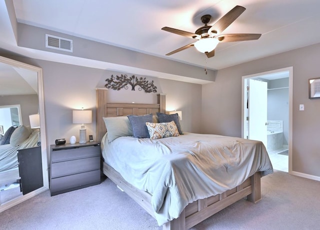 14031 Norwich Ln Unit 101, Orland Park, IL 60467 - bedroom featuring carpet flooring, connected bathroom, and a ceiling fan