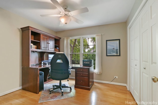 768 Wexford Ct, Grayslake, IL 60030 - home office with light wood finished floors and ceiling fan