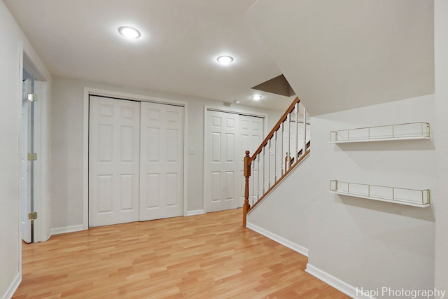 768 Wexford Ct, Grayslake, IL 60030 - entrance foyer with light wood-style flooring, recessed lighting, and stairs