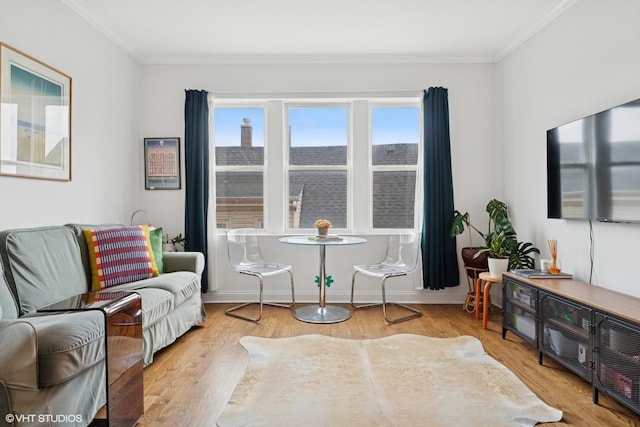 3555 W Lyndale St Unit 3B, Chicago, IL 60647 - living area with crown molding and wood finished floors