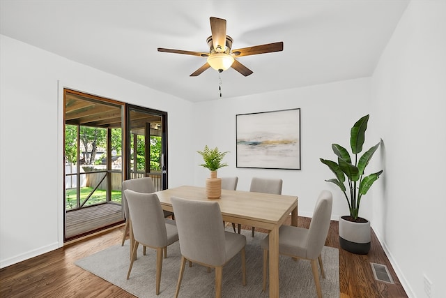 115 S Hale St, Palatine, IL 60067 - dining room with wood finished floors and a ceiling fan