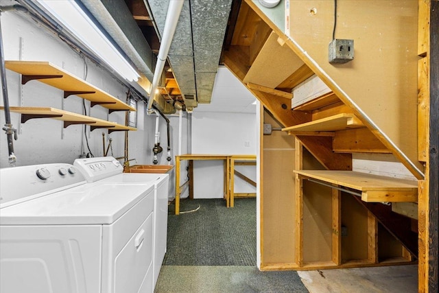 115 S Hale St, Palatine, IL 60067 - unfinished basement featuring independent washer and dryer