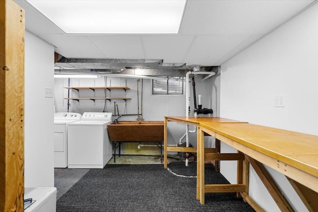 115 S Hale St, Palatine, IL 60067 - finished basement featuring carpet floors and washer and dryer