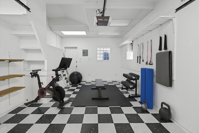 115 S Hale St, Palatine, IL 60067 - workout room with tile patterned floors and electric panel