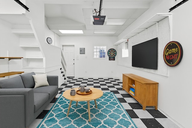 115 S Hale St, Palatine, IL 60067 - living area featuring tile patterned floors and stairway