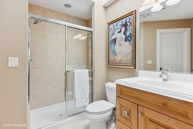 41W590 Bowgren Dr, Campton Hills, IL 60119 - full bathroom featuring vanity, a stall shower, and tile patterned flooring