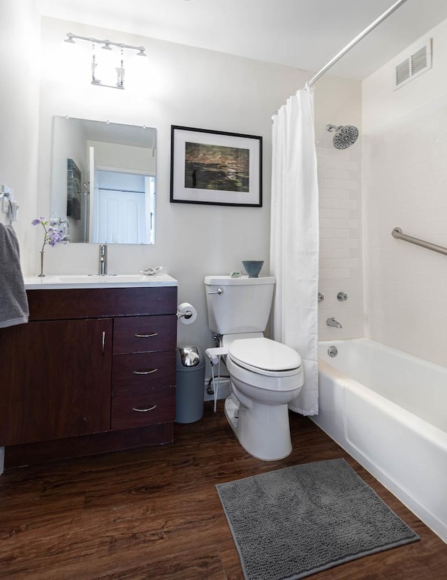 5455 N Sheridan Rd Unit 3512, Chicago, IL 60640 - full bathroom featuring vanity, shower / tub combo, and wood finished floors