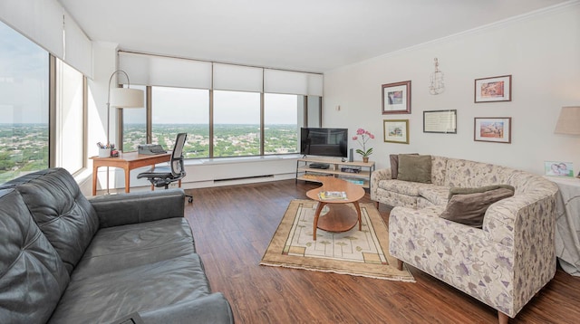 5455 N Sheridan Rd Unit 3512, Chicago, IL 60640 - living area with wood finished floors and crown molding