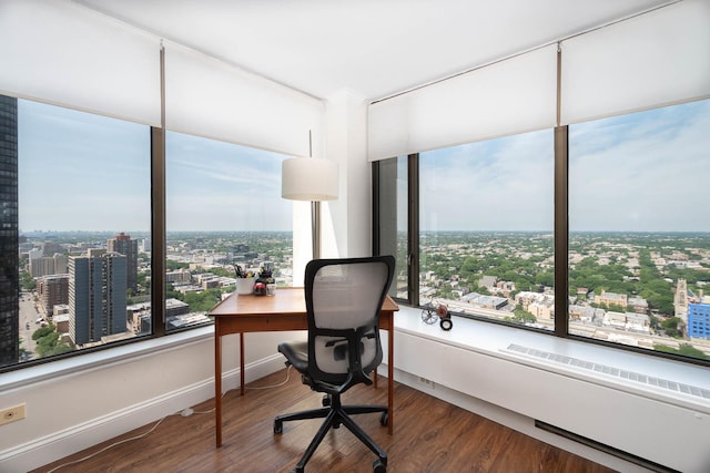 5455 N Sheridan Rd Unit 3512, Chicago, IL 60640 - home office featuring a view of city and wood finished floors