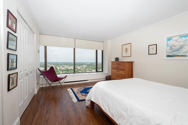 5455 N Sheridan Rd Unit 3512, Chicago, IL 60640 - bedroom with wood finished floors and ornamental molding