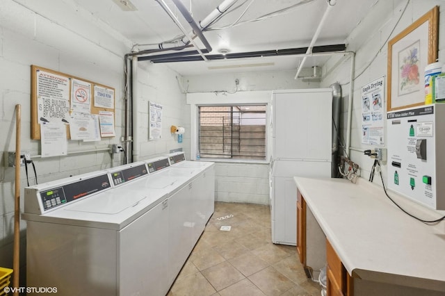 5950 N Kenmore Ave Unit 306, Chicago, IL 60660 - community laundry featuring washer and dryer and light tile patterned flooring