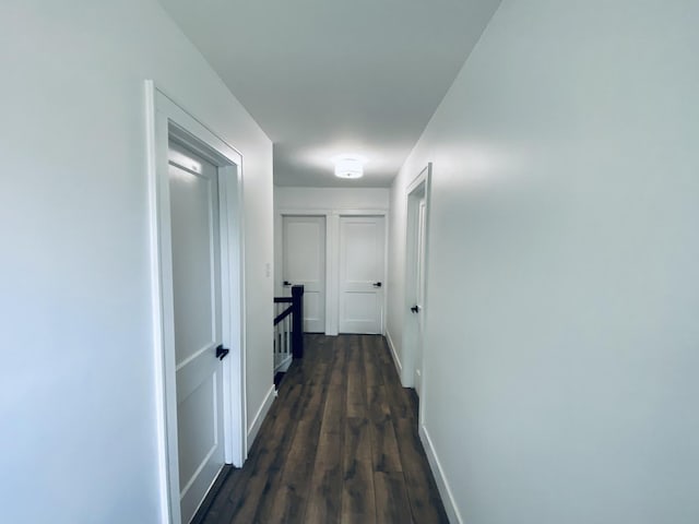 411 W 116th St, Chicago, IL 60628 - corridor with dark wood-type flooring and an upstairs landing