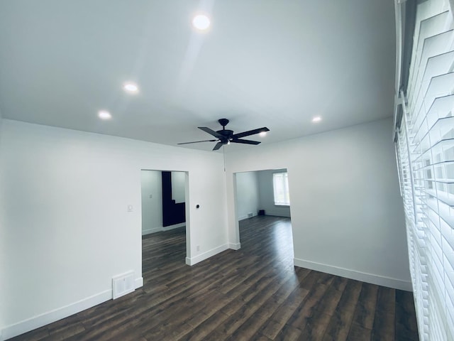 411 W 116th St, Chicago, IL 60628 - unfurnished room featuring recessed lighting, a ceiling fan, and dark wood finished floors