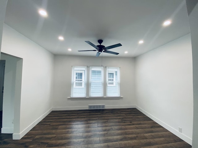 411 W 116th St, Chicago, IL 60628 - unfurnished room with recessed lighting, dark wood-style floors, and ceiling fan
